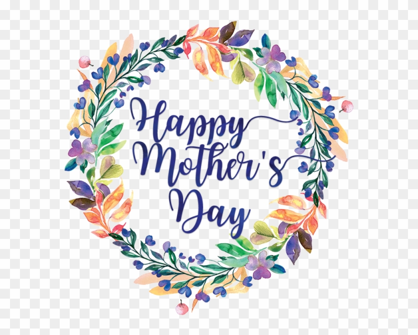 Happy Mother's Day With Wreath Watercolor Flower, Flower - Happy Together Embroidered Linen Cushion Gift #79401