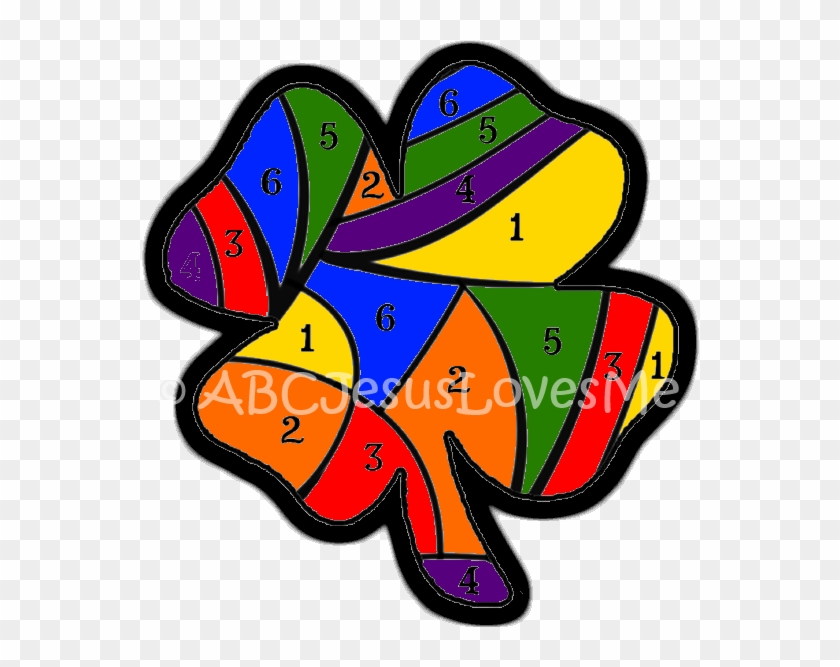 Clover Leaf Color By Number3 Color - Clover Leaf Color By Number3 Color #83217
