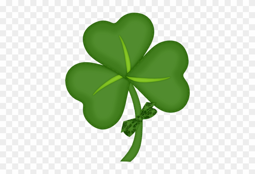 St Patrick Shamrock With Bow Png Picture - Portable Network Graphics #85057