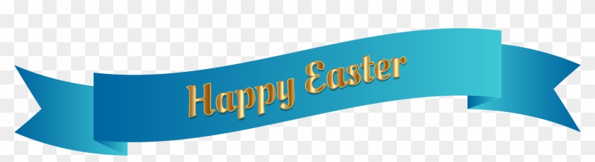 Blue Happy Easter Banner Png Clip Art Image - Happy Easter In Blue #85222