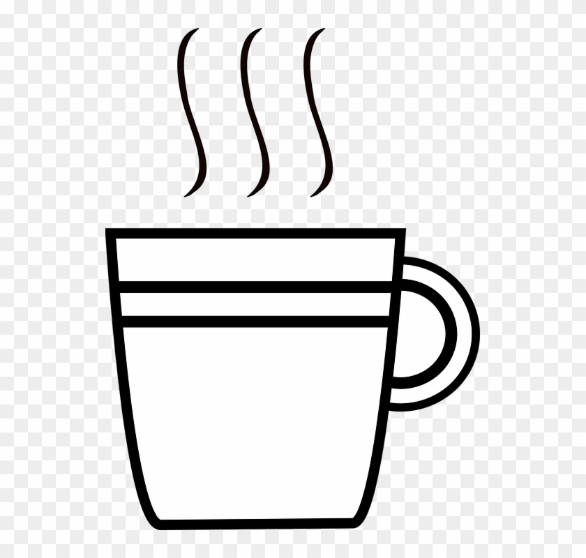 Steaming Cup Of Coffee Clipart Png Download - Cup Black & White #461182