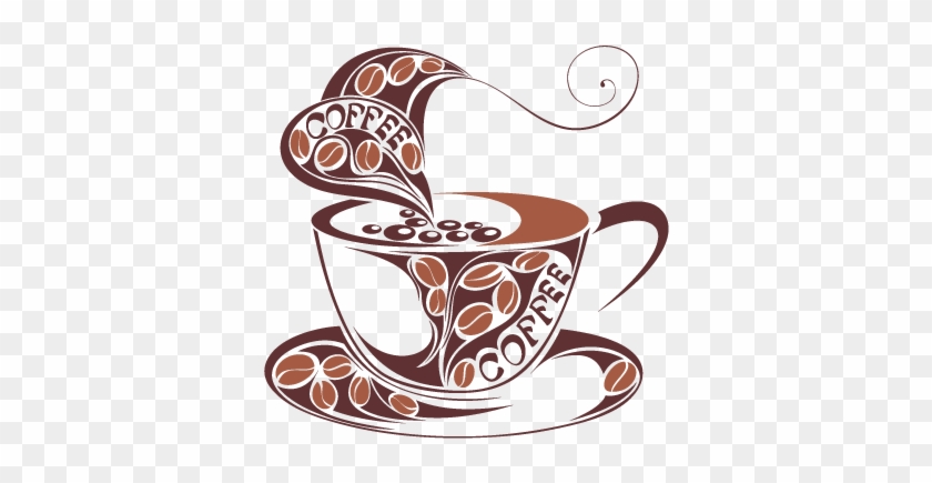 Vinilo Decorativo Taza Cafe Tonos Marron 1647 - Vinilos Decorativos Cafe #461202