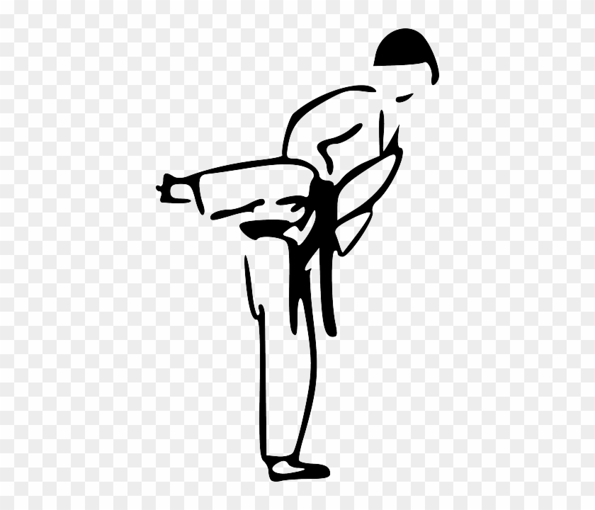 Cartoon Outline, Symbol, Man, Kid, Self, Recreation, - Karate Clip Art #461746