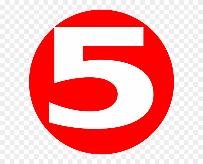 Glossy Red Circle Icon With 5 Clip Art At Clker - Number 5 In Red Circle #462206