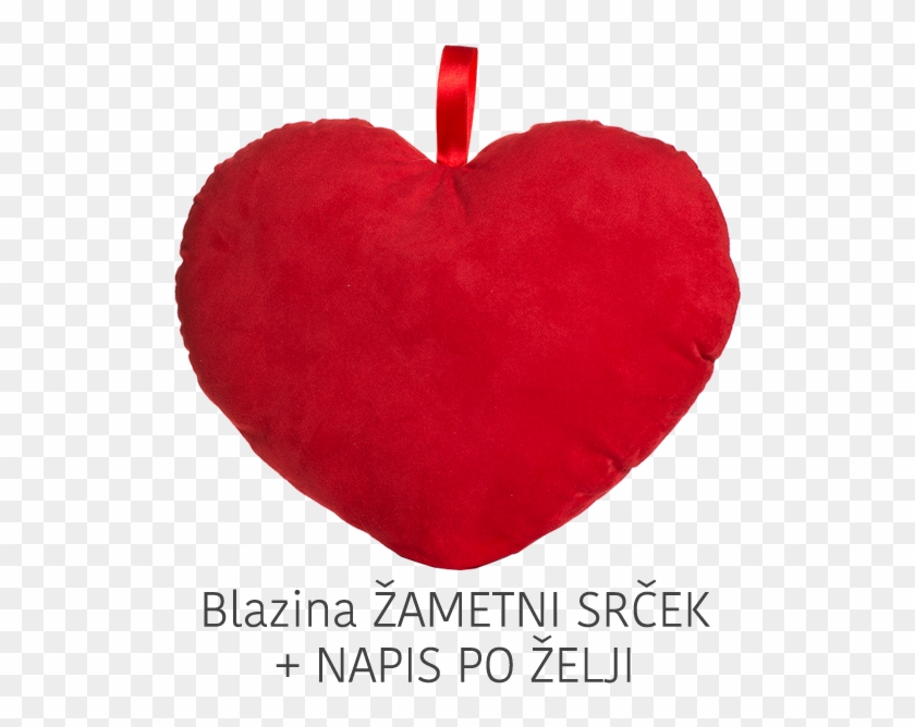 Velvet Red Heart Pillow With Print - Heart #462579