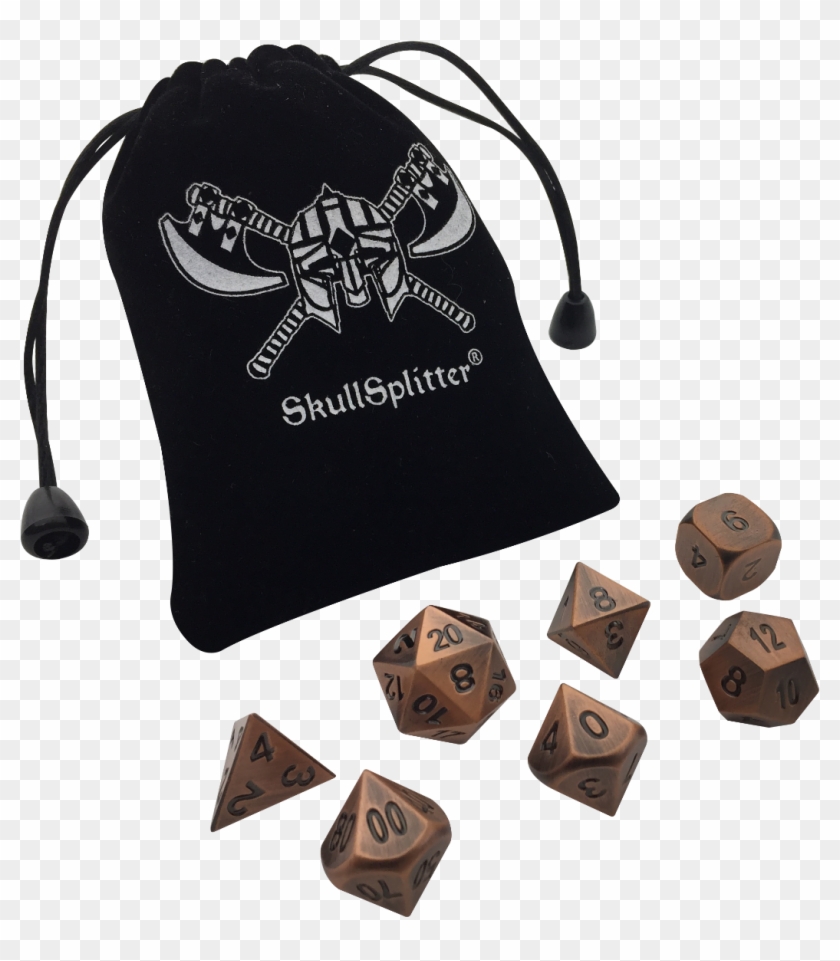Antique Brass With Black Numbers Sol - Antique Brass Color With Black Numbering Metal Dice #462743