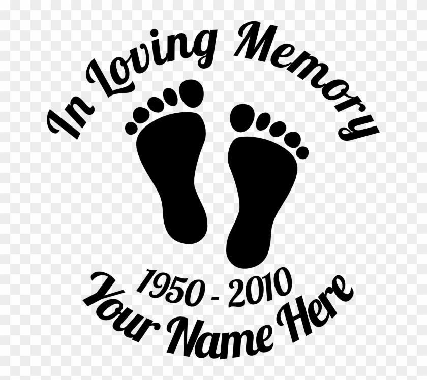 In Loving Memory Baby Footprints Sticker - Loving Memory Heart Sticker #462978