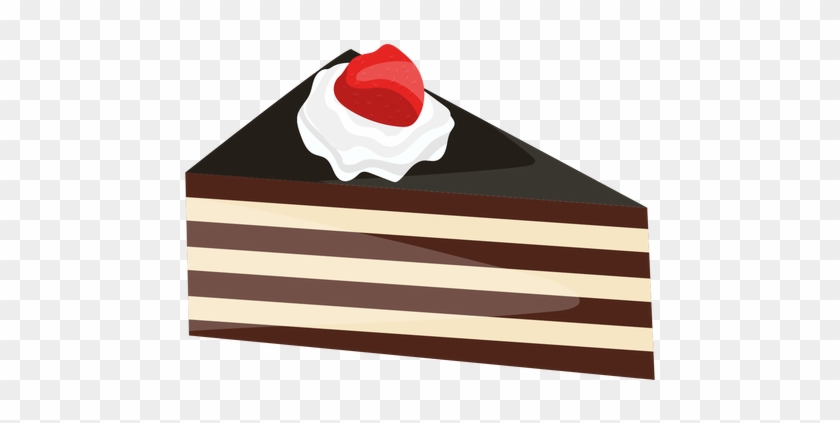 Triangle Cake Slice With Strawberry Transparent Png - Desenho Fatia De Bolo Png #463702