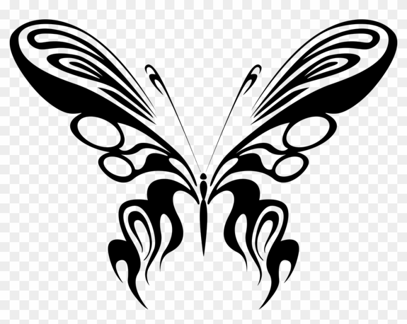 Butterfly Vector Art 22, - Abstract Art Black And White Butterfly #464335