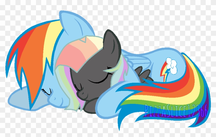 Sleeping With Mommy By Pizzaslice12366 - Rainbow Dash Y Scootaloo #464429