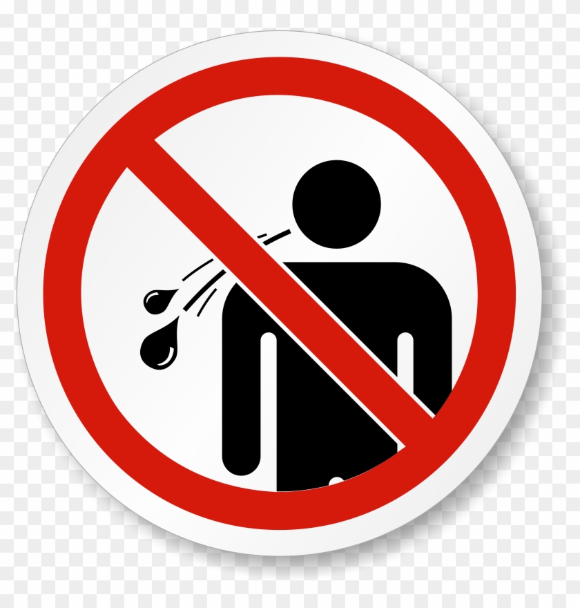 Mysafetysign - No Spitting / No Escupir (with Graphic), #464450