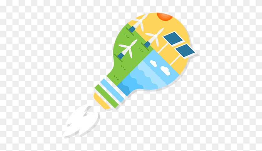An Image Of A Bulb With Image Of Windmills And Solar - Windmill #464745