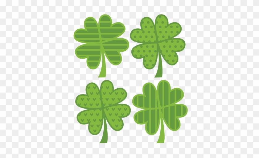 Assorted 4 Leaf Clovers Svg Cut Files Flower Scal Files - Cute 4 Leaf Clover Clip Art #467435