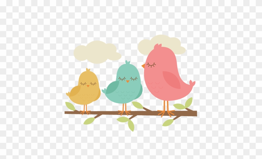 Cute Bird Clipart Free Hvgj - Birds Necklace/ 3 Pink Birds On Branch/ Bird Pendant/ #468472