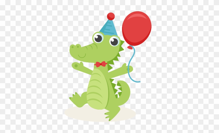 Birthday Alligator Svg Scrapbook Cut File Cute Clipart - Alligator Birthday Clip Art #468479