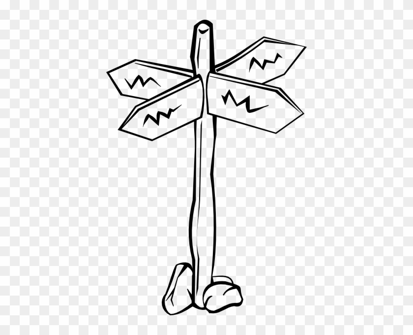 Black Crossroads Clip Art At Clker - Cross Roads Sign #469451