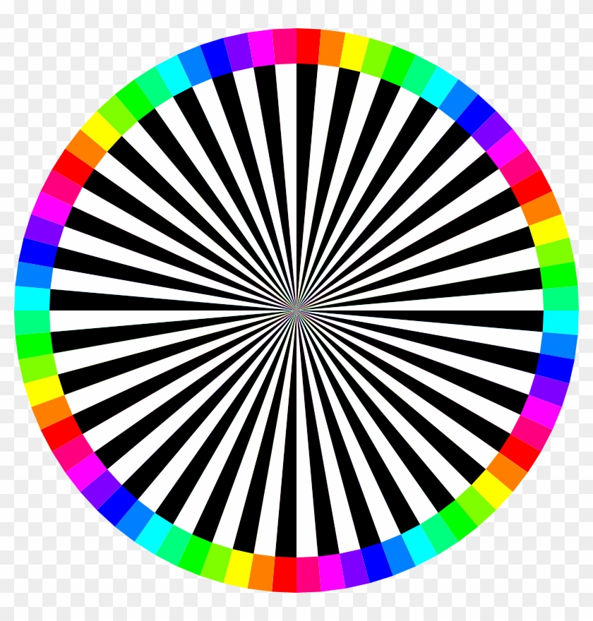 Black White And 12 Color Combo 72gon - Trippy Optical Illusions Gif #469578