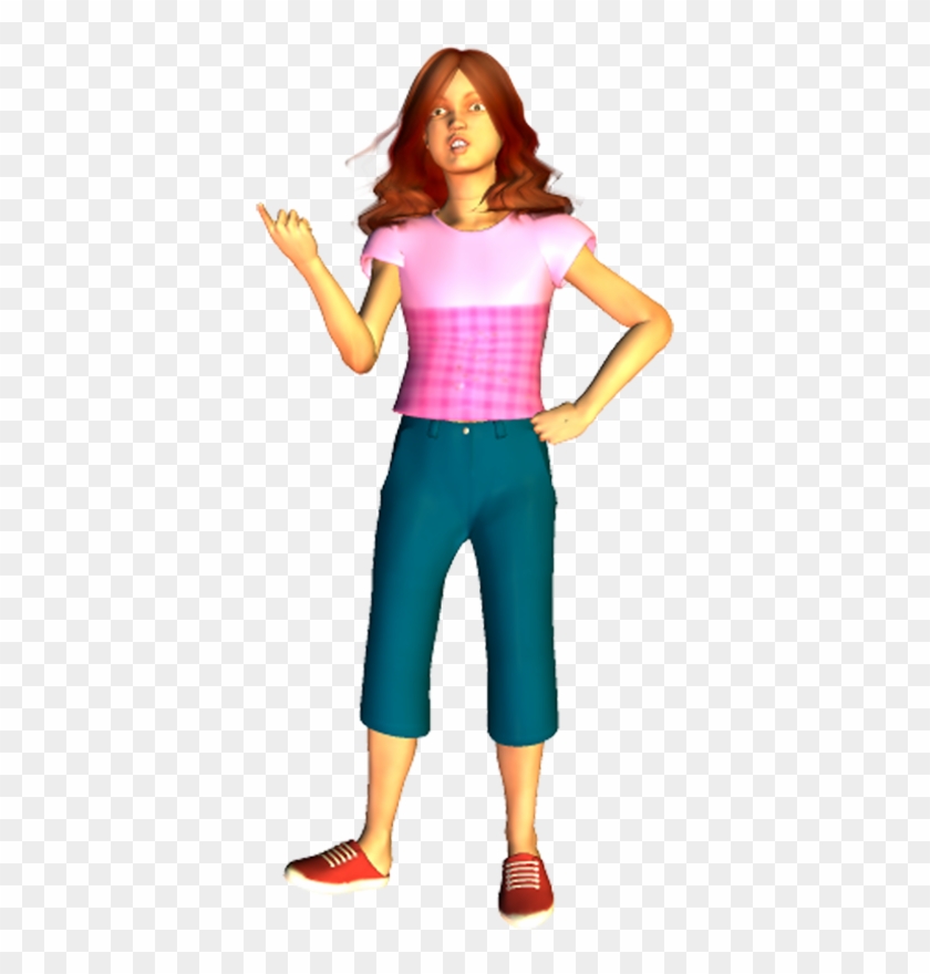 Katie Making A Point Poser Clipart - Clip Art #470612