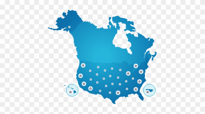 Quench Services Customers Coast To Coast - North America Silhouette Clip Art #471010
