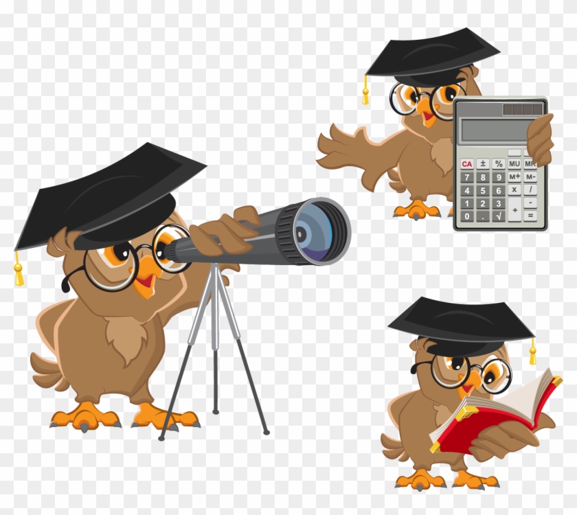 Astronomer Cartoon Clip Art - Owl Teacher Clipart #471706