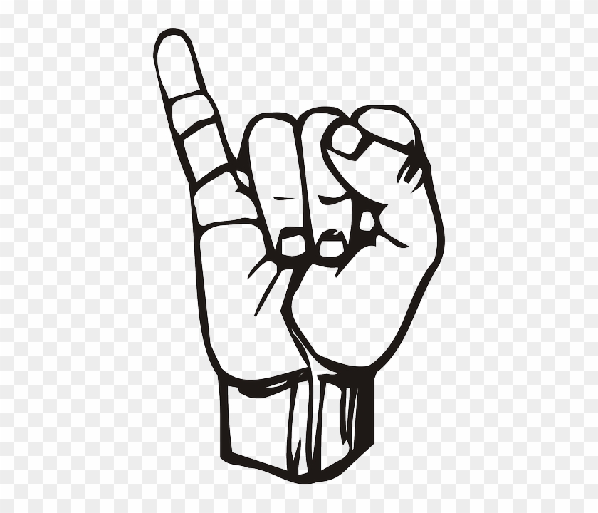 Outline, Hand, Speech, Language, Talk - Letter I In Sign Language #471819