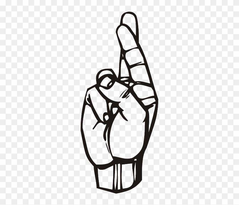 Outline, Hand, Speech, Language, Talk - R In Sign Language #471828
