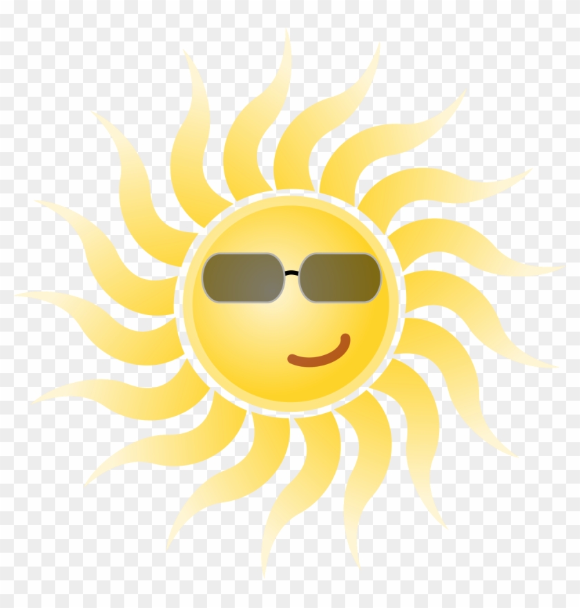 Smiling Sun Clipart 15, - Sun With Glasses Png #472561