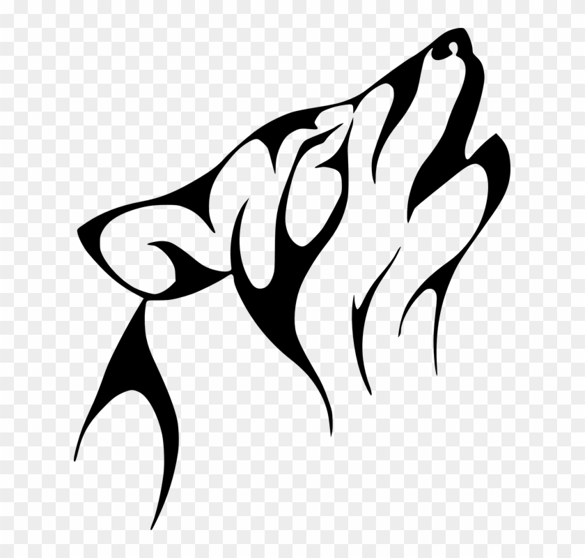 Wolf Howling Clipart 14, - Wolf Head Drawing Easy #472607