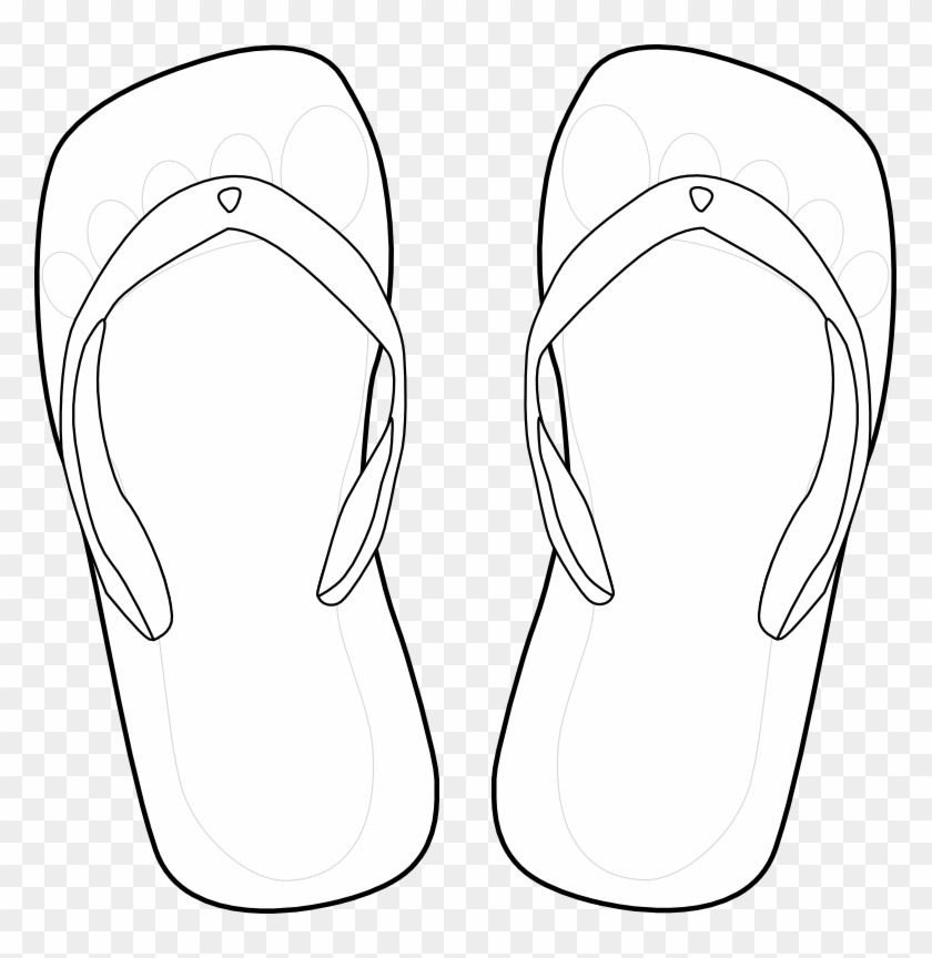 Thong 4 Blue Foot Svg Openclipart - Thongs Black And White #473178