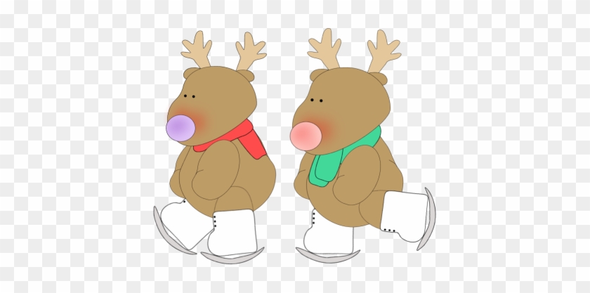 Reindeer Clipart Ice Skating - Ice Skating Clip Art #473788