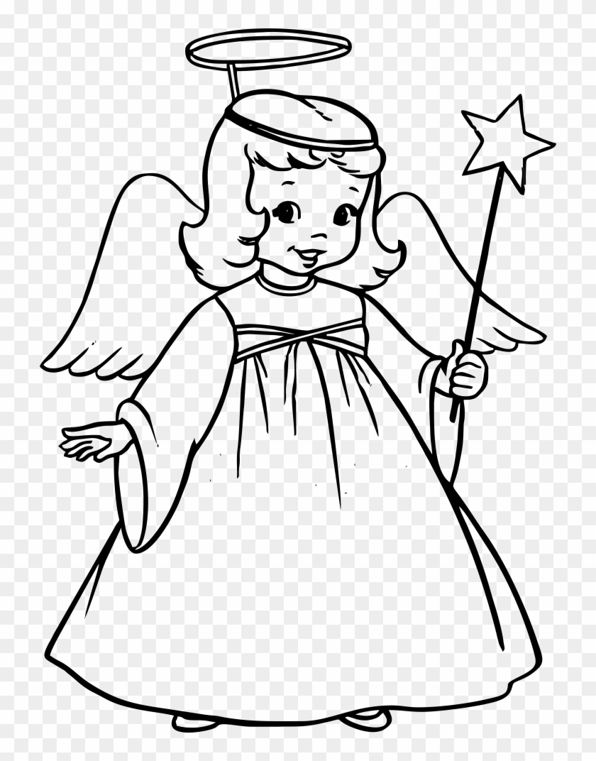 Christmas Angle Drawingangle Drawing - Christmas Angel Coloring Pages #475056