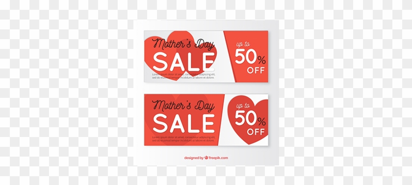 دانلود وکتور Mother's Day Sale Banners With Red Hearts - Alt Attribute #475193