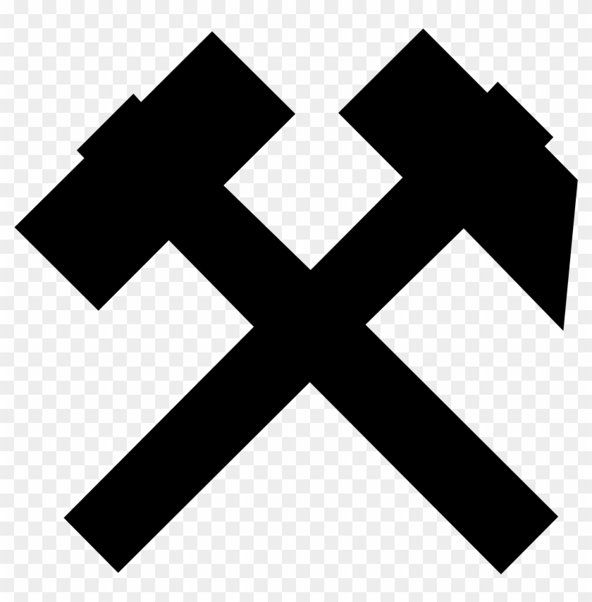 File - Mining Symbol - Svg - Hammer And Hammer Symbol #475269
