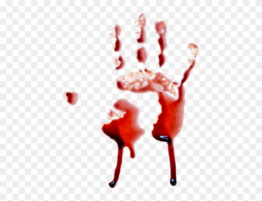 Hand Print Blood Dripping Vector - Bloody Handprint Smear Transparent Background #475646