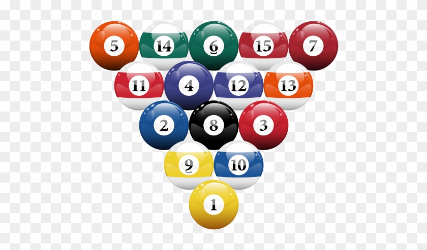 Racked Billiard Pool Balls Png Clipart - Cue Sports #476541