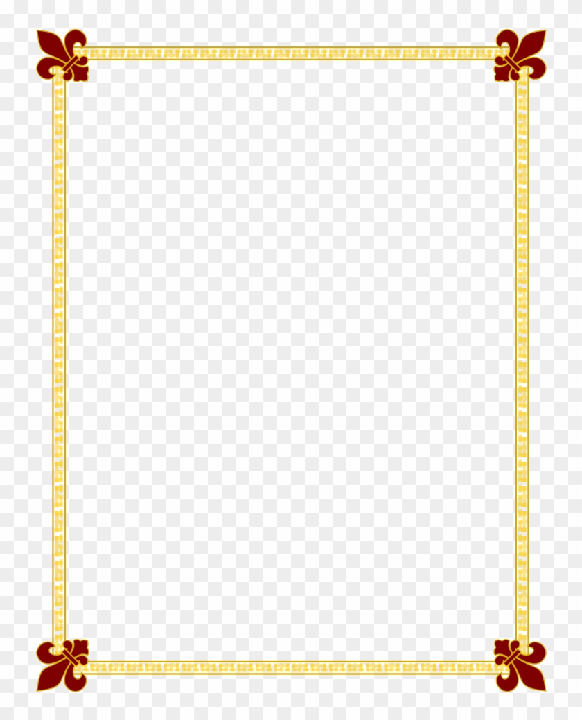 Invitation Borders - Blue And Gold Border #477594