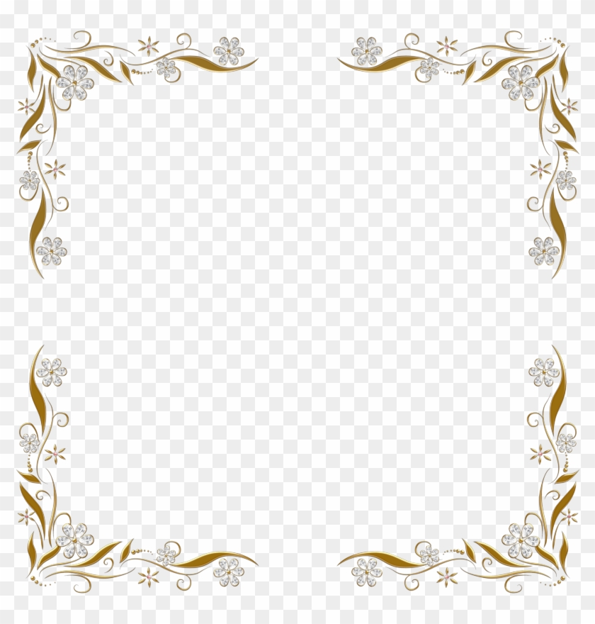 Golden Floral Corners 2 (800×800) - Marco Para Invitaciones De Graduacion #477758