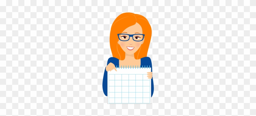 Woman Holding Calendar - Cartoon #478234