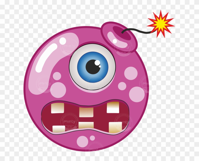 Cartoon Magenta Bomb - Green #479288