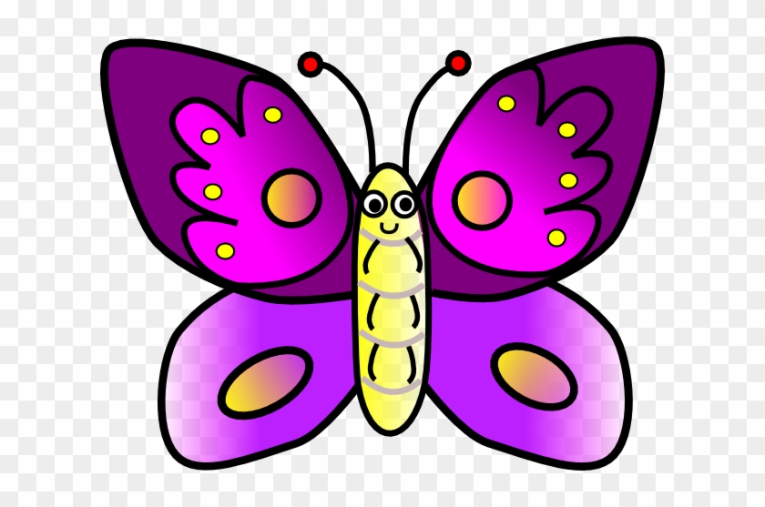 Purple Butterfly Cartoon Images - Beautiful Colours Of Butterfly #479399