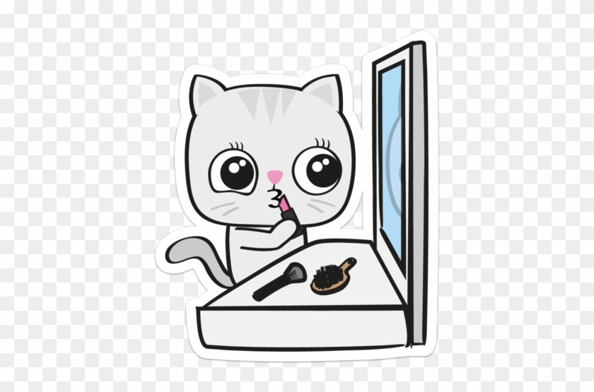 I Only Started Putting On Makeup When I Was 18, Year - Cat Putting Make Up #481951