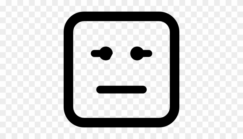 Emoticon Square Face With Straight Mouth And Eyes Lines - Numbers 3 Icon #483183