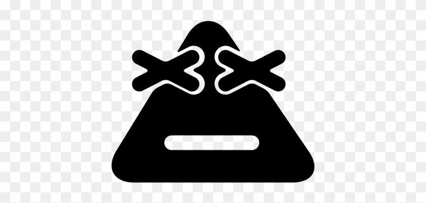 Triangular Emoticon With Crossed Out Eyes Vector - Sign #483203