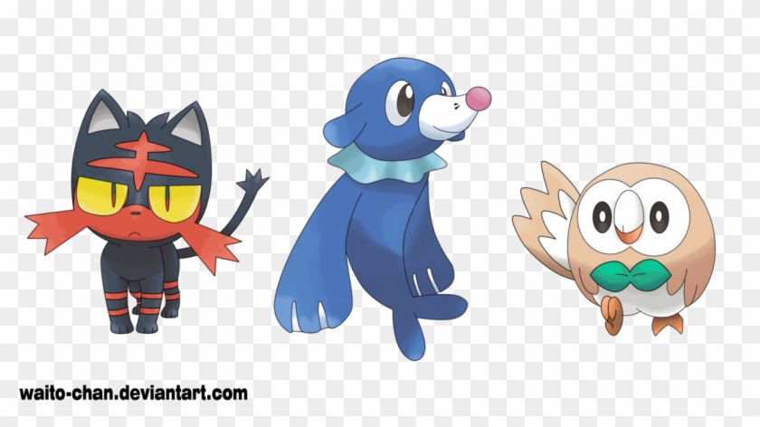 Pokemon Sun And Moon Starters By Waitochan - Sun & Moon Pokemon Button Set (1 Inch Pin Back #483350