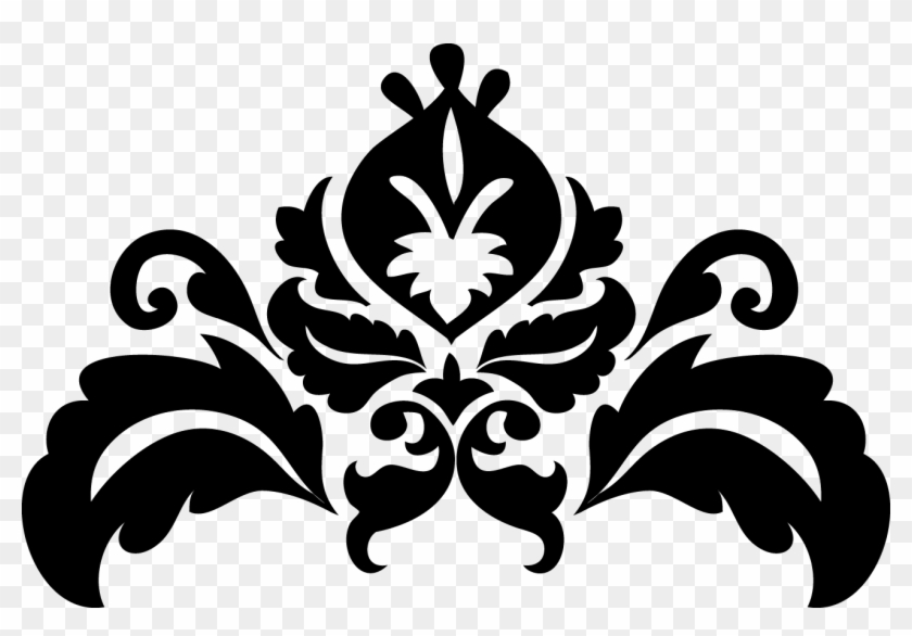 Damask Clipart Heart Filigree - Black And White Damask Patterns #486329