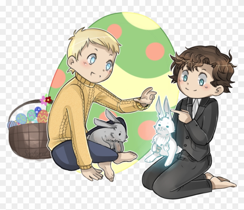 [sherlock Bbc] Happy Easter Sherlock And John By Sophyret - Cartoon #486976
