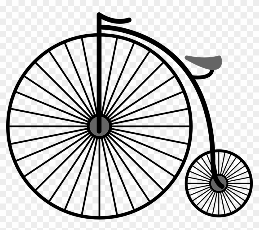 Penny Clip Art Black And White - Penny Farthing Clipart #487010