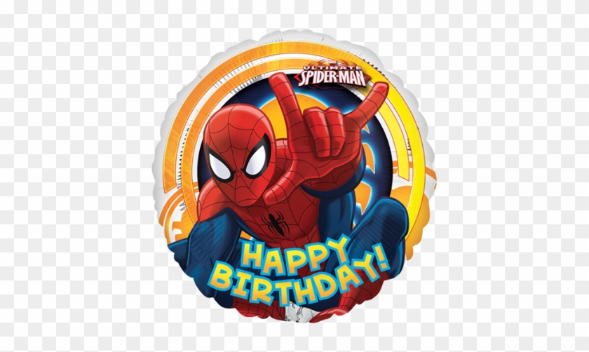 18" Ultimate Spider-man Circle Happy Birthday Foil - Happy Birthday Spiderman #488308
