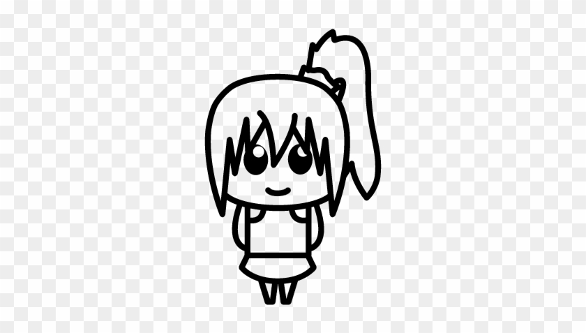 Anime Girl With Ponytail Vector - Anime Girl With A Ponytail Drawings #488626