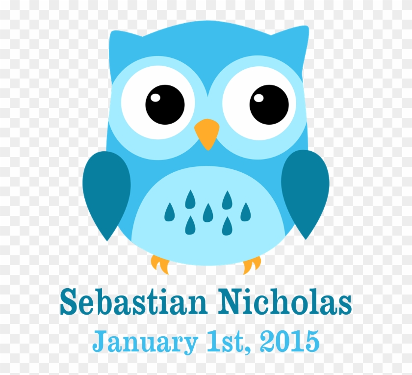 Blue Owl Custom Baby Name Birthdate Teddy Bear - Blue Night Owl Shower Curtain #490127